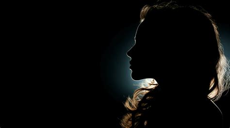 silhouette portrait of young adult woman looking mysterious 32946203 ...