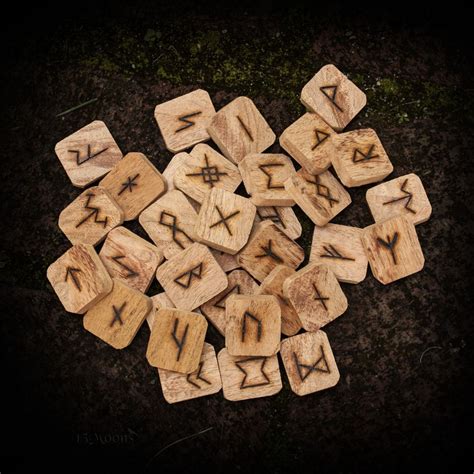 Anglo Saxon Furthorc Mesquite Rune Set Anglo Saxon Runes Anglo