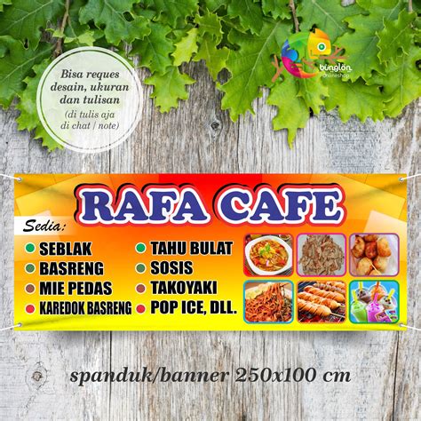 Spanduk Banner Cafe Seblak Sosis Pop Ice Custom Desain Lazada Indonesia