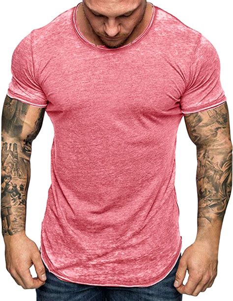 Kailun Mens Pure Color Slim Casual Short Sleeve T Shirt Sweat