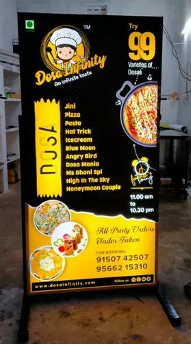 Free Standing Black and Yellow Restaurant Menu Sign Board, For ...