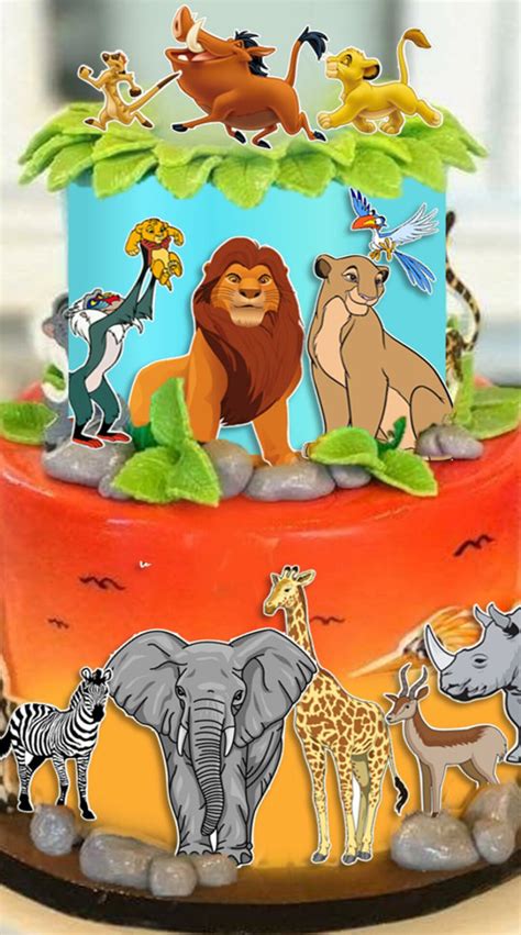 Lion King Cake Image Simba Edible Topper Icing Cake Topper Image Cake Cut Outs 337 Etsy Australia