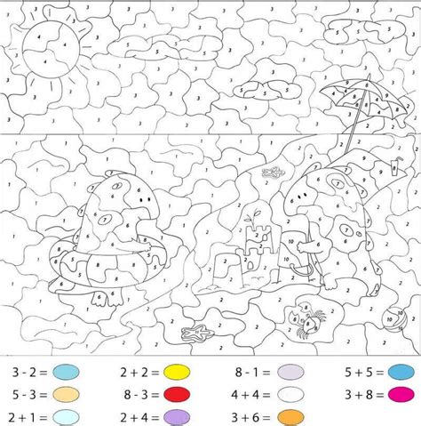 Dragons Summer Vacation Color By Number Coloring Page Download