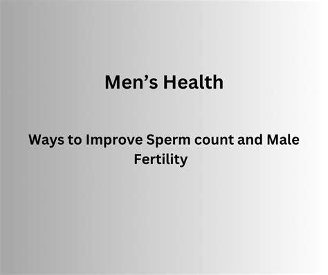 How To Increase Sperm Count And Boost Male Fertility Boosting Sperm