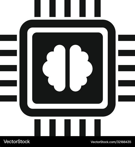 Brain Ai Prozessor Symbol Einfach Stil Lizenzfreier Vektor