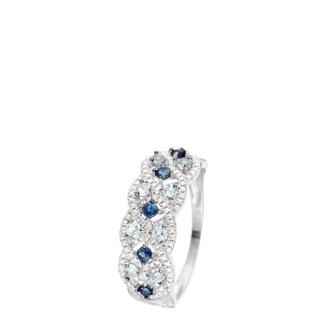 White Gold Multi Stone Sapphire Ring BrandAlley