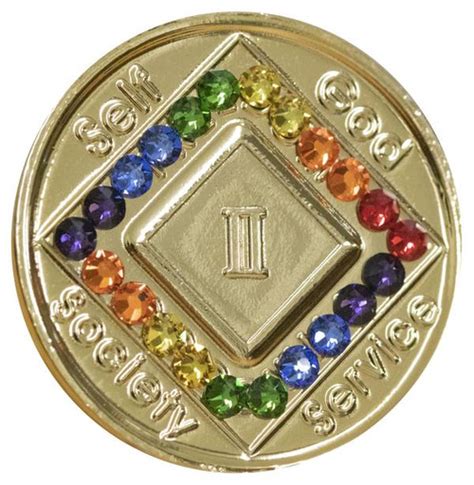 Na Gold Bling Recovery Medallion Rainbow Anniversary Coin