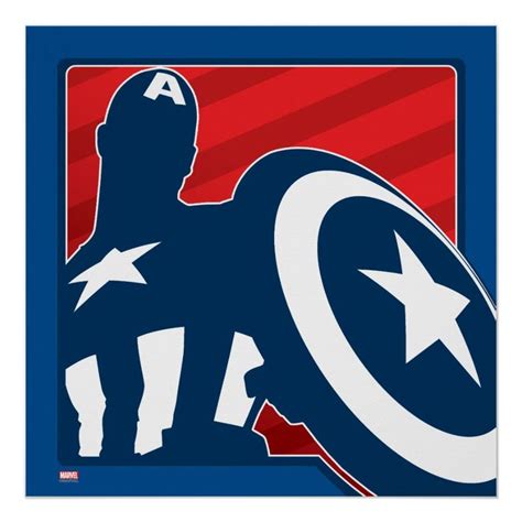 Captain America Silhouette Icon Poster | Zazzle | Captain america ...