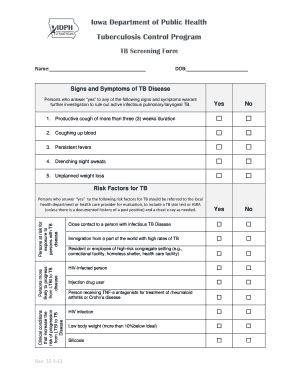 Tb Signs And Symptoms Sheet Fill And Sign Printable Template Online