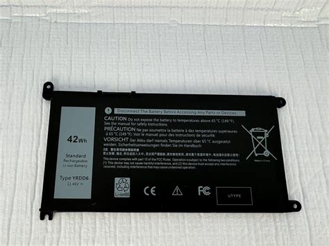 Used 42wh Yrdd6 Laptop Battery For Dell Inspiron 3493 3582 3583 3593