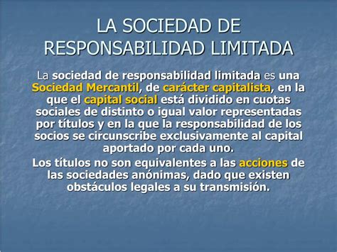 PPT LA SOCIEDAD DE RESPONSABILIDAD LIMITADA PowerPoint Presentation