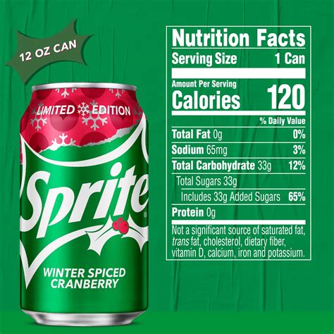 Sprite Winter Spiced Cranberry Soda 12 Fl Oz Pack Of 12