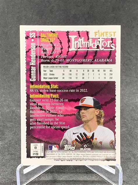 Topps Finest Flashbacks Finest Intimidators Base Rc Gunnar