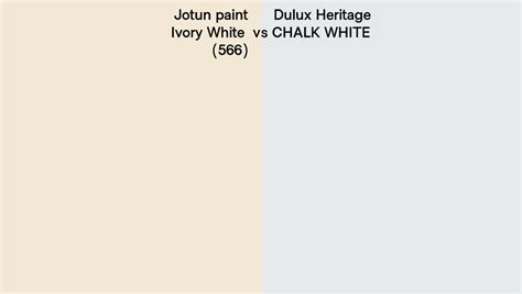 Jotun Paint Ivory White 566 Vs Dulux Heritage CHALK WHITE Side By