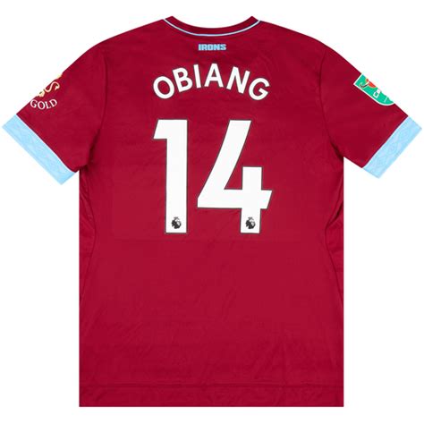 2018 19 West Ham United Match Issue Carabao Cup Home Shirt Obiang 14