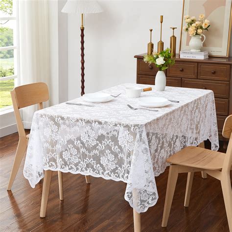 Amazon Linenzone White Rectangle Tablecloth For Rustic Vintage