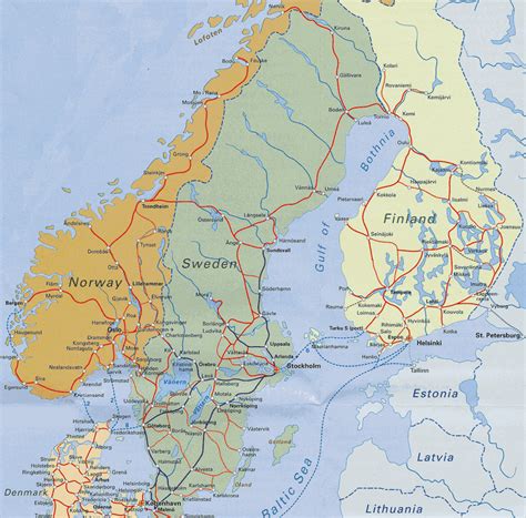 Map of Scandinavia Countries Region | Map of Europe Countries | Continental Region