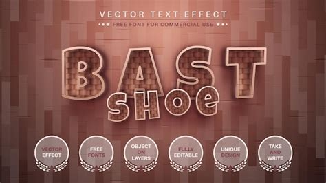 Bast Efecto De Texto Editable Estilo De Fuente Vector Premium