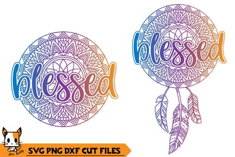 Blessed Boho Dream Catcher Mandala SVG PNG DXF Cut Files 361122