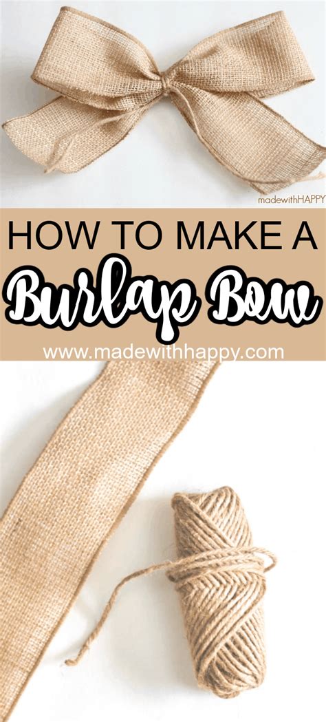 How To Make A Burlap Bow Tutorial Burlap Bow Bow Diy Burlap Bow