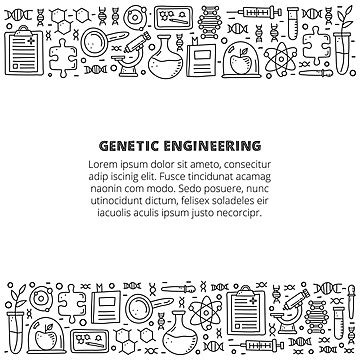 Group Of Doodle Genetic Engineering Icons Medical Nanotechnology Poster