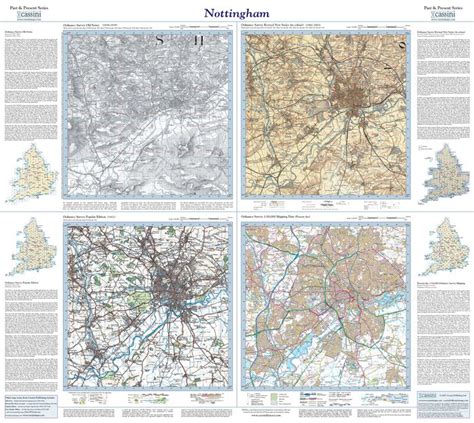 Nottingham 1836 Past And Present Sheet Map Francis Frith