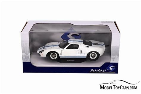 1968 Ford Gt40 Widebody T Top White With Blue Solido S1803002 1 18