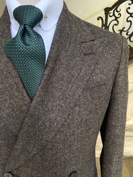 Brown Tweed Double Breasted Suit