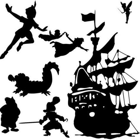 Peter Pan Wall Scene Vinyl Decal Disney Silhouettes Disney