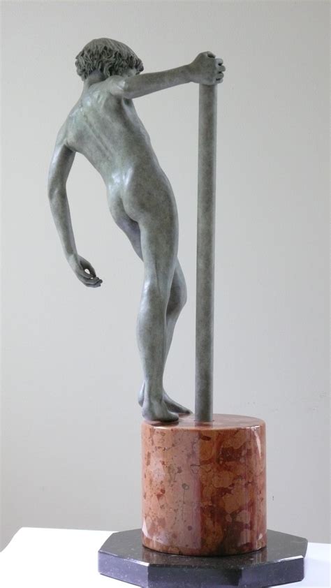 Wim Van Der Kant Ad Dextram Bronze Sculpture Nude Boy Male Figure