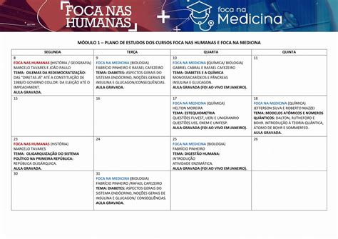 Pdf M Dulo Plano De Estudos Dos Cursos Foca Nas Filem Dulo