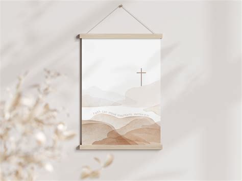 Matthew Faith Can Move Mountains Bible Verse Printable Wall Art