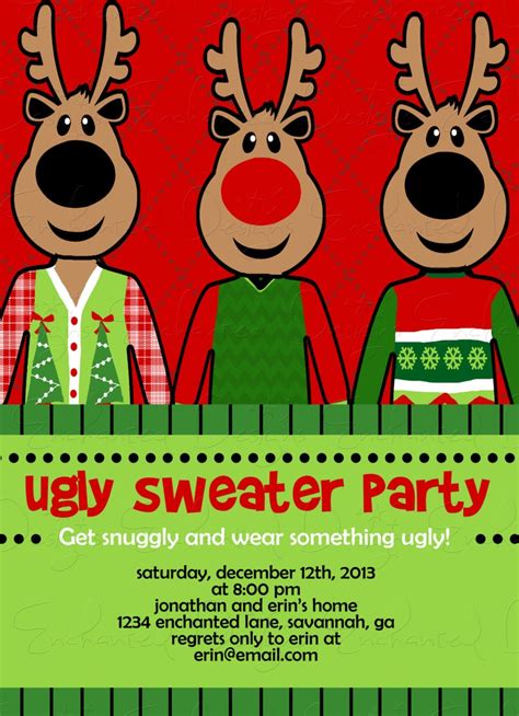 Ugly Sweater Party Tacky Sweater Christmas Party Invitation | Etsy