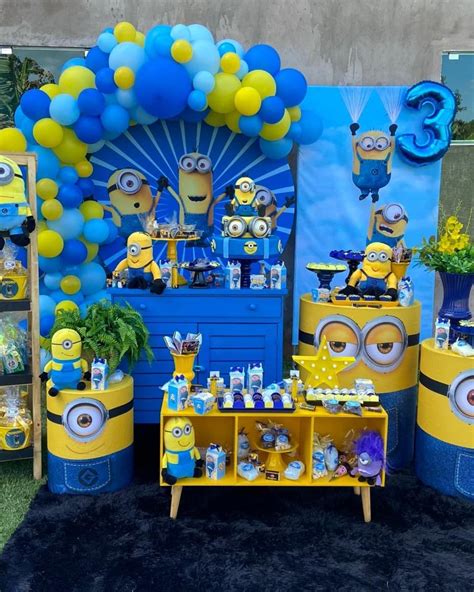 Decoração De Aniversário Dos Minions - Festa de aniversário infantil com tema dos Minions em casa | Minions ...