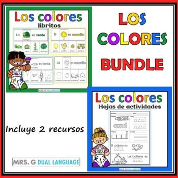 Los Colores Spanish Color Words Bundle By Mrs G Dual Language Tpt