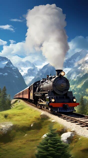 Premium AI Image | train travel railway transportation orient express locomotive express ...