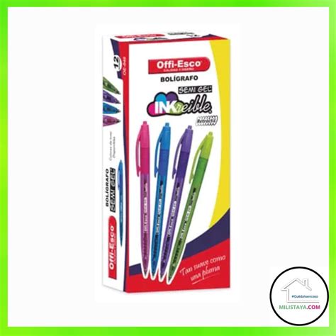 Bolígrafo Semi Gel Retráctil Offi Esco Colores X12 UNIDADES Milistaya