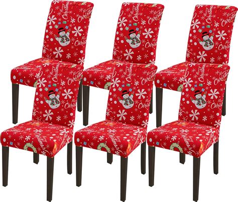 Miaotto Chair Covers For Dining Room Christmas Stretch Chair Covers Set Of 6 Parsons