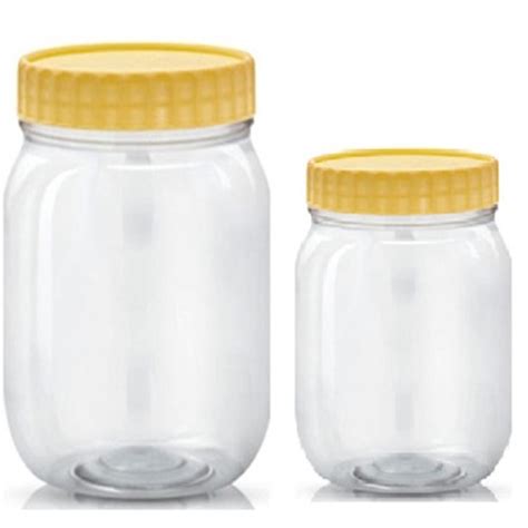 Lightweight Leak Resistant Transparent Solid Plastic Empty Honey Jar