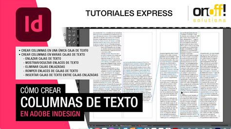 Cómo crear o enlazar columnas de texto en Adobe InDesign YouTube