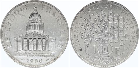 Pièce France 100 Francs Panthéon 1988 SUP Argent