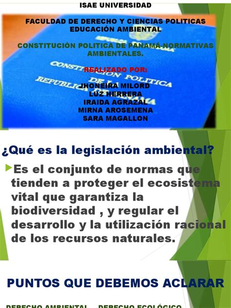 Derecho Ambiental Power Point Pdf Ley Del Medio Ambiente Entorno