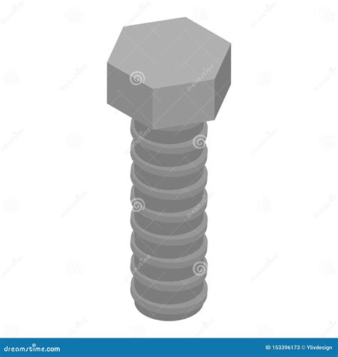 Hex Metal Bolt Icon Isometric Style Stock Vector Illustration Of