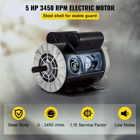 Buy VEVOR Air Compressor Electric Motor 5 HP SPL 3450 RPM 208 230