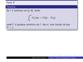 C Lculo Ii Aula Teorema Fundamental Do C Lculo Ppt