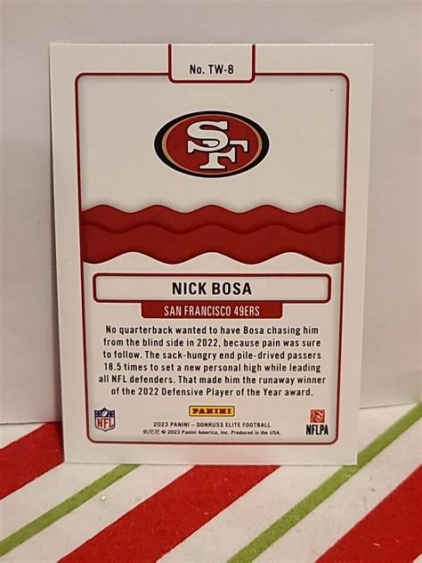 2023 Panini Donruss Elite Title Waves TW 8 Nick Bosa Green Parallel