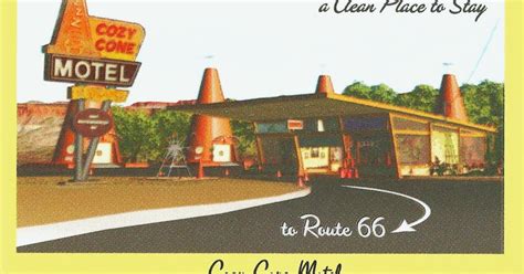 My Favorite Disney Postcards: Cars Land, Radiator Springs, Cozy Cone Motel