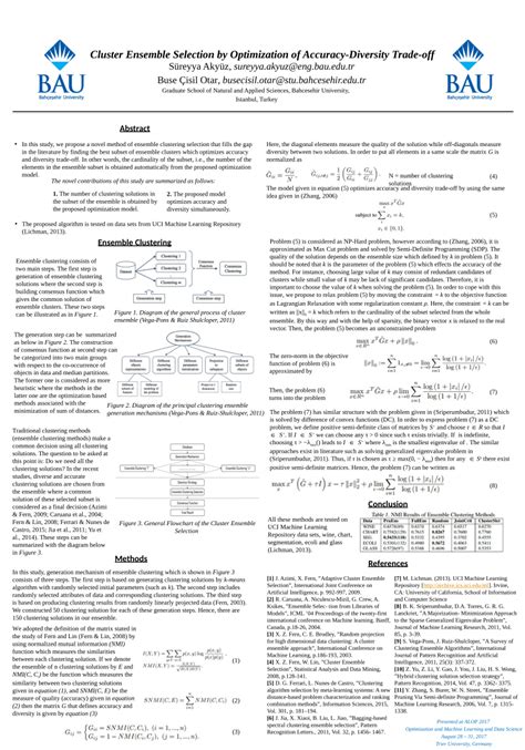 PDF Cluster Ensemble Selection By Optimization Of Accuracy Diversity