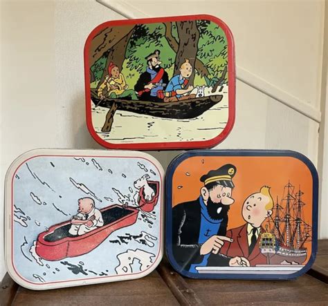 Lot De Boites En M Tal Tintin Et Milou Delacre Bon Tat Eur