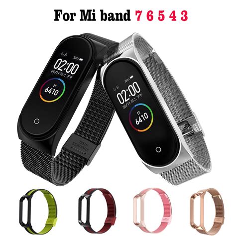 Pulsera Adecuada Para Xiaomi Mi Band 7 6 5 4 3 Series Milanese Metal De